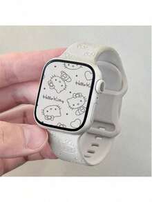 SANRIO 这款三丽鸥智能手表表带适用于38/40/41mm尺寸，刻有卡通Hello Kitty猫咪图案，硅胶材质，可替换表带，2条装。表带孔型以实物为准，为圆形孔。 - 多色 - 查看 4