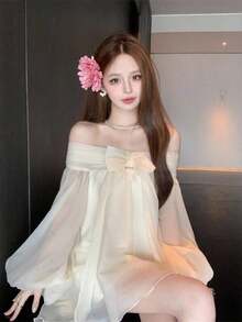 Women Short Dresses - 杏 - 查看 6