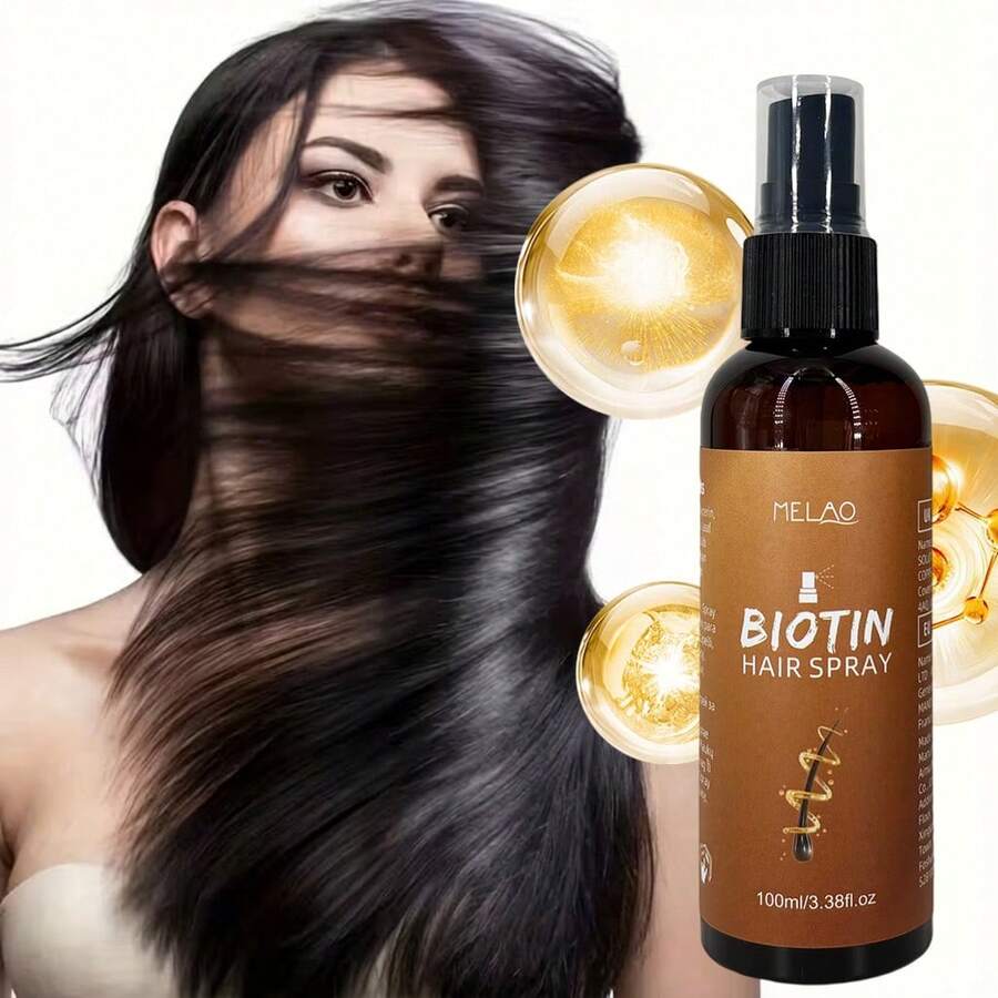MELAO 生物素护发喷雾，100毫升/3.38液盎司，滋养强韧秀发，提升光泽和柔软度，控油控毛躁，打造柔顺丝滑秀发，轻盈配方 - 100ml - 查看 1