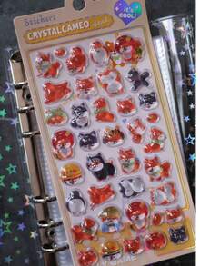 Bộ sticker 3D hình chuột lang nước dễ thương mới, sticker hoạt hình, sticker bong bóng thưởng với hình cún con, mèo con, trái cây. - Nhiều màu - Xem 11