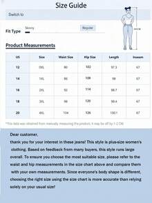 Quần jeans dáng ôm cỡ lớn với túi khóa kéo và trang trí nút, độ co giãn cao, vừa vặn thoải mái, trang phục thường ngày mùa đông cho nữ, màu trắng dáng ôm mùa xuân. - trắng - Xem 5