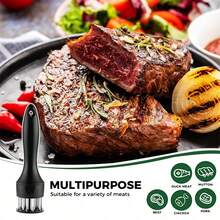 一套厨房嫩肉器工具，房车露营厨房嫩肉器不锈钢针刀，专业厨房小工具提花嫩肉器，用于嫩化和烹饪烧烤、腌制、牛排、牛肉和家禽 - 彩色 - 查看 8