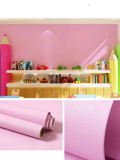 1 Roll 300X40cm/500X40cm Pink Matte Removable Wallpaper, PVC Self-Adhesive Wallpaper For Kitchen, Bedroom, Living Room, Desk, Waterproof & Oil-Proof