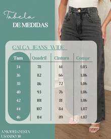 Women's Wide Leg Jeans 100% Premium Thick Fabric Women's Jeans - 灰色 - 查看 7