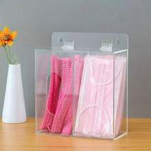 1 hộp đựng khẩu trang dùng một lần gắn tường nhiều ngăn, hộp đựng khẩu trang dung tích lớn bằng chất liệu PC trong suốt kèm đinh dán, dễ dàng lắp đặt không cần khoan, thích hợp đựng găng tay và khẩu trang dùng một lần, hộp đựng đa chức năng chống thấm nước, bền chắc bằng nhựa PC acrylic, kèm miếng dán tiện dụng cho gia đình, nhà bếp, phòng tắm. - Trong sáng - Xem 3
