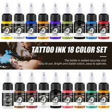 DQFART 7pcs/18pcs Tattoo Ink Set, 2/3 Oz (20ml), Professional Tattoo Ink, Long-Lasting Vibrant Colors, Sterile Pigments, Suitable For Outlining And Coloring, Smooth And Even Application, Ideal For Tattoo Artists - Multicolor - View 7