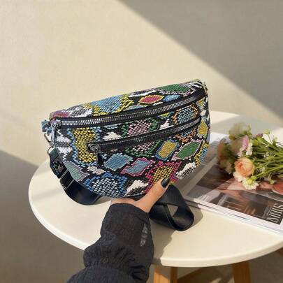 2026新款蛇纹腰包、斜挎胸包、欧美时尚休闲旅行女式单肩斜挎包、手机钱包