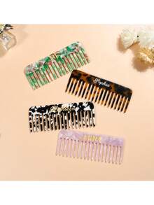 定制发梳礼盒装，婚礼伴娘礼物，定制字母醋酸纤维发梳，大理石发梳，口袋发梳，刻字发梳，个性化宽齿梳，定制刻字发梳，婚礼回礼，手提包发梳 - 客製化婚禮梳子 - 查看 1