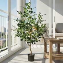 1pc/120cm Artificial Silver-Edged Green Plant, Tall With Natural Texture Decorative Floral, Suitable For Staircase Corner, Corridor, Home, Daily Use, Housewarming And Plant Corner Home Decor - Tree - View 5