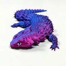 1pc 3D Printed Movable Joint Pangolin Lizard Figurine Decor, Birthday Gift, Fully Articulated, Desktop Ornament With Color-Changing Effect Based On Angle, Random Eye Color - Multicolor - View 7