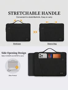 NEWHEY 14/15.6 Inch Laptop Sleeve With Portable Handle, 360° Protection Waterproof Nylon Laptop Bag, Suitable For 13.3-14/15-15.6 Inch Laptops, Air/Pro/HP/Notebook, For Business Use - Multicolor - View 5