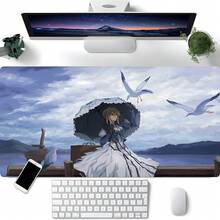 XXL尺寸Grace动漫少女游戏鼠标垫，防滑橡胶底座，可水洗缝边，适用于游戏、家庭办公，是游戏玩家、动漫迷和奇幻美学爱好者的理想礼物。 - 查看 2