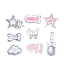 Resin Accessories For DIY Handmade Clog Shoe Charms, Cream Glue Hair Clips, Decorative Materials, Cartoon-Colored Butterflies - Bướm bạc hoạt hình - Xương cá - Xem 5