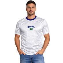 Kit With Men's Brazil T-Shirt And Women's Brazil Cropped Baby Look Or Tank Top. Couple's Brazil Set. - CR White - 查看 2