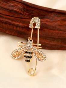 1pc Rhinestone Bee Brooch Pin, Cute Sweater Decoration Jewelry For Women - Bee Shape - View 5