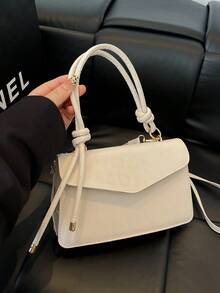 Nuevo bolso de mano, de hombro y bandolera de moda elegante y casual con estampado de leopardo retro para mujer - Blanco - Ver 4