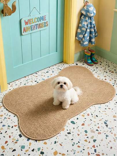 1pc Bone-Shaped Floor Mat, Baby Room Decor Rug, Children's Play Mat, Absorbent & Dirt-Resistant, Non-Slip Grip, Decorative Carpet, Bedroom Decor, Small Rug, Carpet, Home Decor, Outdoor Rug, Washable Carpet