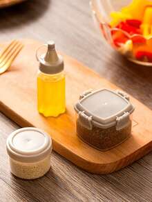 Mini Container With Squeeze Lid - Circular Sauce Jar Suitable For Seasonings, Honey, Sauces, Small Gifts - Multipurpose And Food Storage, Portion Control, Suitable For Coffee, Tea, Seasonings And Dry Goods, Kitchen Organization And Storage, Kitchen Accessories - Multicolor - View 4