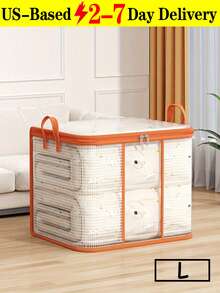 Large Capacity Quilt Bag,Clear Storage Bag With Reinforced Handle For Clothing And Bedding,Space-Saving Quilt Storage Bag With Visible Mesh Window Heavy-Duty Blanket Organizer,Dust-Proof Clothes Storage Bag,Students Stackable Blanket Storage Bag - 彩色 - 查看 11