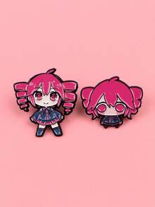 1pc Cute Anime Girl Enamel Badge And Brooch, Suitable For Backpacks, Jewelry, Kawaii Items - Multicolor - View 2