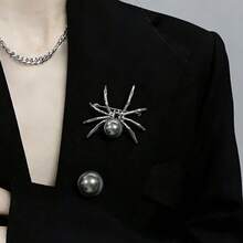 Ghim cài áo hình nhện pha lê unisex, ghim cài hình côn trùng cho trang phục thường ngày, dự tiệc, công sở, trang phục Halloween, quà tặng dễ thương cho giáo viên. - Nhiều màu - Xem 1