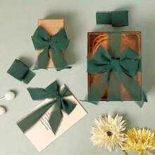 3卷雪纺丝带，每卷1.5英寸宽 x 5.5码长，适用于礼品包装、婚礼请柬、DIY手工、新娘捧花、圣诞节等。 - 查看 6