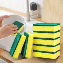 Bộ nhiều miếng bọt biển cọ rửa dày hai mặt, dùng để rửa chén bát, tẩy dầu mỡ mà không làm trầy xước nồi niêu xoong chảo, và có thể tái sử dụng để làm sạch gạch lát phòng tắm. - Nhiều màu - Xem 7