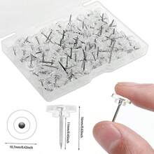 Transparent Push Pins, 120 Pieces Transparent Push Pins, 16 Mm Flat Wall Push Pins And Push Pins With Storage Box - 120pcs - View 2