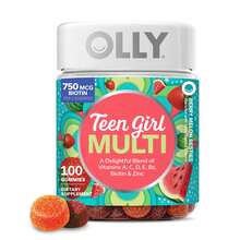 OLLY Multivitamina masticable con biotin, zinc, sabor a fresa y melón para adolescentes, suministro de 50 días - 100 unidades - 100 unidades (paquete de 1) - Ver 10