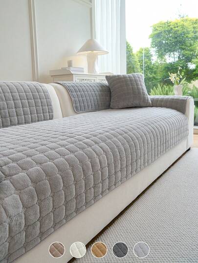 1 chiếc đệm sofa nhung sữa đơn giản, màu trơn, họa tiết kẻ caro, chống trượt, chống thú cưng, phù hợp cho sofa 1-4 chỗ ngồi, có thể giặt máy, đệm trang trí cho phòng khách và phòng ngủ, kiểu dáng cao cấp.