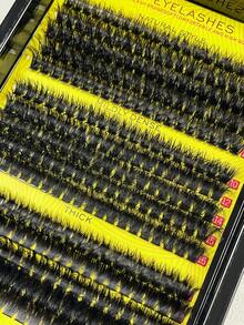 300 sợi mi giả D-Curl dạng xòe, độ dày 60D 80D 100D, mi giả lông chồn, cụm mi tái sử dụng, cụm mi, mi giả riêng lẻ, mi giả. - D - Xem 7