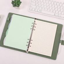 A5 Refillable Notebook, Olive Green Magnetic Closure, 135 Replaceable Pages, Detachable Metal Rings, With Card Slots/Pen Holder/Divider Pages, Student Classroom Notes, Travel Journal, Business Gift Stationery - A5 Binder Notebook - View 5