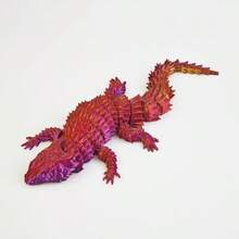 1pc 3D Printed Movable Joint Pangolin Lizard Figurine Decor, Birthday Gift, Fully Articulated, Desktop Ornament With Color-Changing Effect Based On Angle, Random Eye Color - Multicolor - View 11