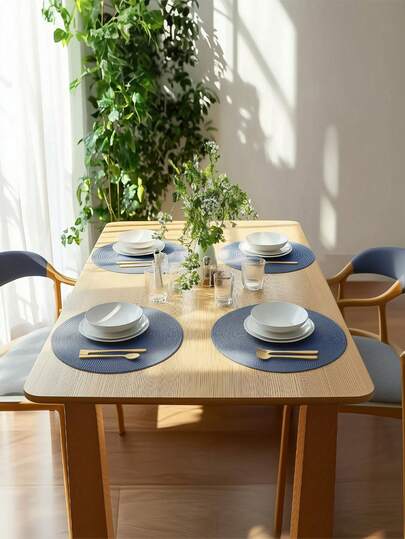 1/4/6Pcs Round Braided Placemats, 15 Inch | Non-Slip & Washable Woven Table Mats | Heat-Resistant Protector For Kitchen Table | Must-Have For Farmhouse Dining & Holiday Party Decor