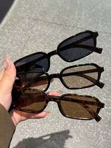 3pcs Square Frame Fashionable And Versatile Girl's Item, 3 Colors Available For Wearing, Suitable For Daily Commuting, Vacation And Travel - Multicolor - View 8