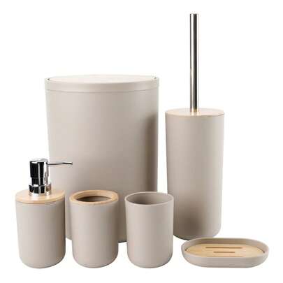 Bộ phụ kiện phòng tắm cao cấp 8 món, bao gồm bình đựng xà phòng, khay đựng xà phòng, giá đựng bàn chải vệ sinh, giá đựng bàn chải đánh răng, cốc, khay trang điểm, hộp đựng tăm bông. Thích hợp làm quà tặng sinh nhật, ngày lễ, tân gia, Giáng sinh (Xám, Đen, Trắng).