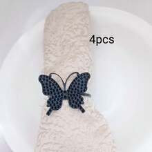 4pcs/10pcs 4cm/1.57in Diameter Metal Napkin Rings, Multiple Colors And Styles Available, Suitable For Restaurant Decor, Tabletop Accessories, Wedding Decoration, Fabric Crafts, Applicable For Cafe, Household, Restaurant, Party, Prom, Picnic, Team Building, Gathering With Friends, Home Decor, Office, Etc. Great Gift For Father's Day, Mother's Day, Holidays, Friends, Family, Teachers, Colleagues, And Daily Gifting. - Multicolor - View 27