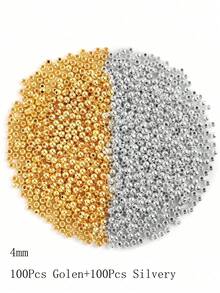 3/4/6/8毫米金银色光滑圆珠套装，CCB圆形隔珠，适用于珠宝制作，DIY手链项链珠宝制作材料，珠宝制作套装 - CCB KIt - 查看 14