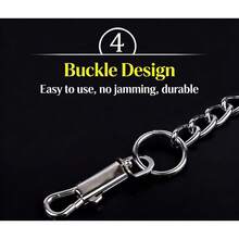 1pc Metal Pet Leash With Soft Black Handle, Durable And Rust-Resistant, Suitable For Outdoor Dog Training - Black - View 5