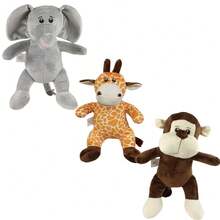 Safari Trio 35cm Plush - Elephant, Giraffe, Hippopotamus, Lion, Monkey - Gift Toy, Cute Animal Friends, Same As Photo, Jungle Kingdom, Madagascar - 大象,長頸鹿,猴子三人組 - 查看 9