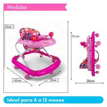 THE BABY SHOP Andadera Plegable Carrito C/ Altura Ajustable Mod. Gl181 - Rosa - Ver 3