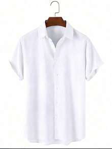 3D Printed Patterns Showcase Magnificent Historical Buildings, Symbolizing Eternal Architecture And Cultural Heritage. Short Sleeved Men's Casual Button Up Shirts Are Fashionable Summer Tops - A508D-aL23968 - View 2