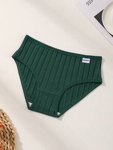 9PCS Women's Solid Color Stripe Cotton Panties Low Waist Comfortable And Breathable Panties For Women Daily Wear Sports Yoga Cheeky Briefs Sports - 彩色 - 查看 5