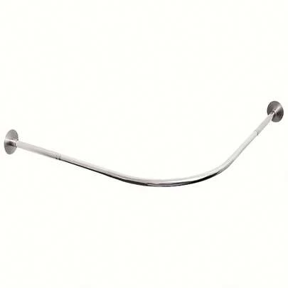 Adjustable L-Shaped Stainless Steel Shower Curtain Rod, 90 Degree Design Suitable For Bathroom And Clothing Store, Minimalist Modern Decor, Easy Installation, Suitable For Bathroom Curtain