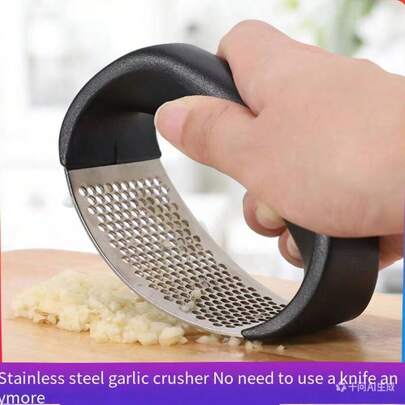 Dụng cụ ép tỏi bằng thép không gỉ - Máy nghiền, băm, băm nhỏ tỏi thủ công, vật dụng thiết yếu cho nhà bếp, ký túc xá.