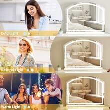 AYAYM Vanity Mirror With Lights LED Lighted Up Makeup Mirrors With Dimmable 3 Modes And Brightness Adjustment Touch Screen Control 10X Magnifying Glass For Bedroom Dressing Room - 70x55cm - View 8