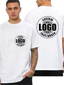 [Customizable] Men's Personalized Printed Long-Sleeved T-Shirt, Supports Photo Customization. You Can Upload Your Personal Portrait/Logo/Family Photo/Couple Photo/Inspirational Slogan/Landscape Image. Exclusive Sportswear, Lightweight And Breathable, Elastic Fabric, Regular Fit. - White - View 6