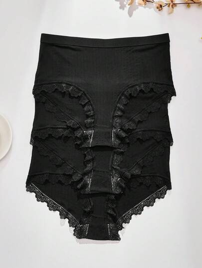 FOVTY 3pcs Plus Size Lace Underwear, Designed Specifically For Plus Size Individuals To Provide Adequate Coverage And Comfort.