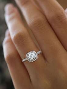 1 chiếc nhẫn kim cương Moissanite hình vuông cổ điển 0,5-3 carat, bạc sterling 925, món quà sang trọng, thanh lịch dành tặng cô dâu nhân dịp đính hôn, cưới, sinh nhật, kỷ niệm hoặc quà tặng cho bạn thân. - Bạc - Xem 8