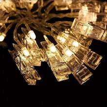 1pc 3.28ft 10led/9.84ft 20led Light Battery Powered Decorative Light String Peg String Lights(Battery Not Included),Perfact For Indoor Decor/Holiday/Birthday/Party/Room Decor - Multicolor - View 9